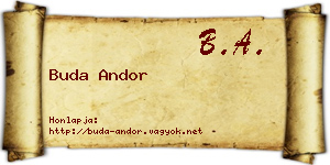 Buda Andor névjegykártya
